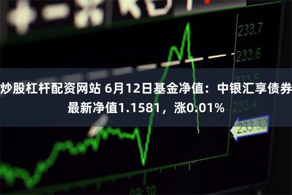 炒股杠杆配资网站 6月12日基金净值：中银汇享债券最新净值1.1581，涨0.01%
