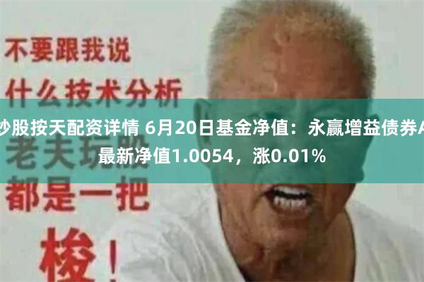 炒股按天配资详情 6月20日基金净值：永赢增益债券A最新净值1.0054，涨0.01%