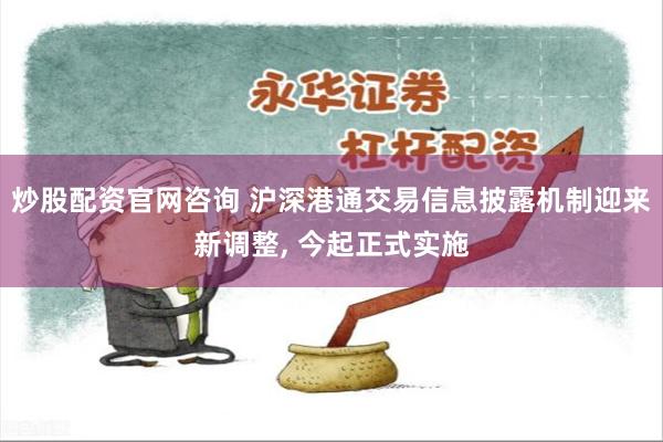 炒股配资官网咨询 沪深港通交易信息披露机制迎来新调整, 今起正式实施