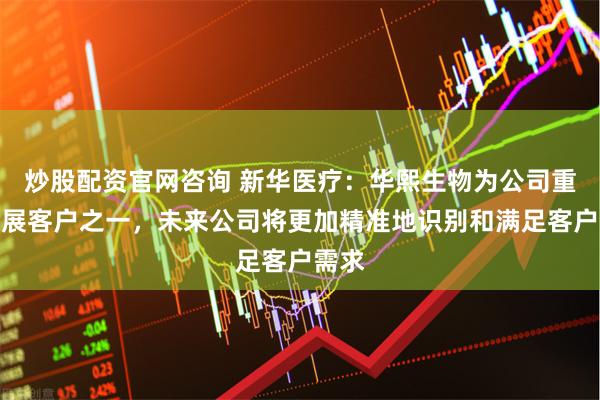 炒股配资官网咨询 新华医疗：华熙生物为公司重点拓展客户之一，未来公司将更加精准地识别和满足客户需求