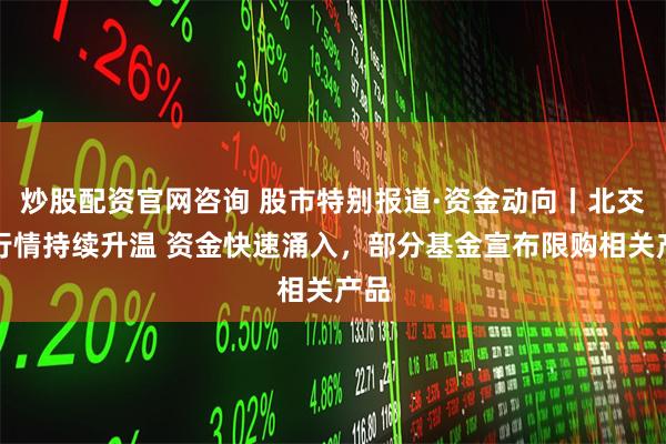 炒股配资官网咨询 股市特别报道·资金动向丨北交所行情持续升温 资金快速涌入，部分基金宣布限购相关产品