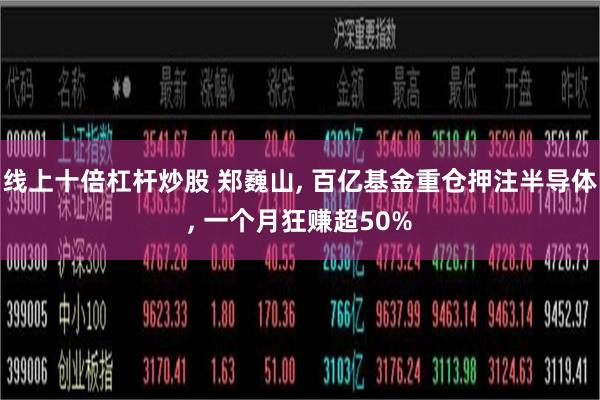 线上十倍杠杆炒股 郑巍山, 百亿基金重仓押注半导体, 一个月狂赚超50%