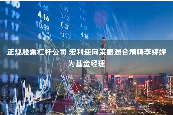 正规股票杠杆公司 宏利逆向策略混合增聘李婷婷为基金经理