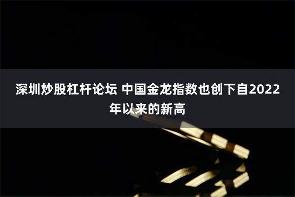 深圳炒股杠杆论坛 中国金龙指数也创下自2022年以来的新高