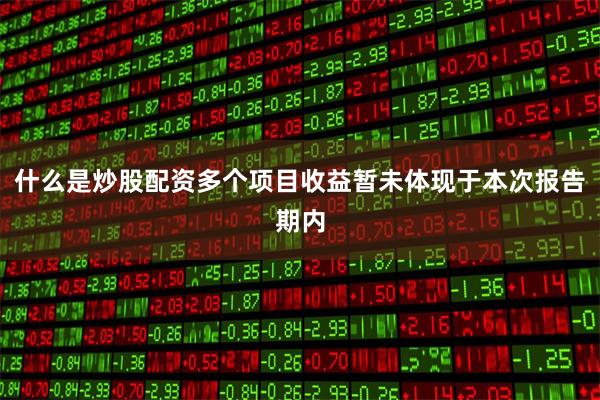 什么是炒股配资多个项目收益暂未体现于本次报告期内